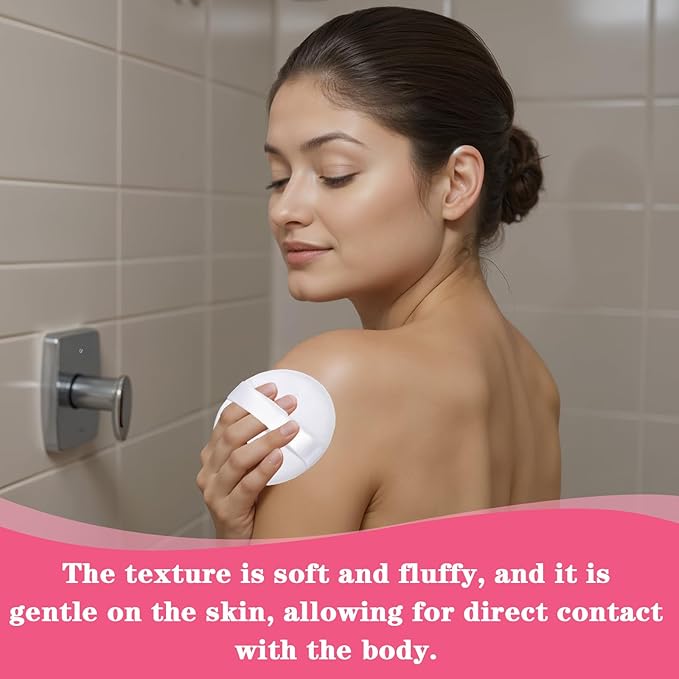 3 Pack Loose Powder Puff, 4.13 Inch White Large Body Powder Puff, Portable Soft Cotton Powders Puffs, Travel Dusting Round Ductile Puffs with Clear Box for Women Body Face