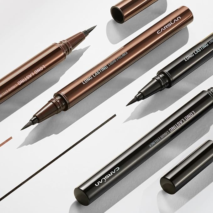 CARSLAN Liquid Eyeliner, Brown Eyeliner Liquid Liner, 12H Longlasting Eyeliners, Waterproof & Smudgeproof High Pigmented Eyeliners for Eye Makeup, Brown