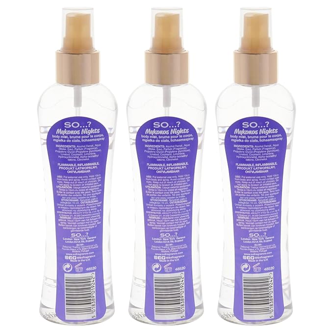 So...? Mykonos Nights Body Mist for Women - 6.9 oz Body Mist - Pack of 3