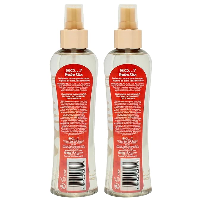 So...? Venice Kiss Body Mist for Women - 6.9 oz Body Mist - Pack of 2