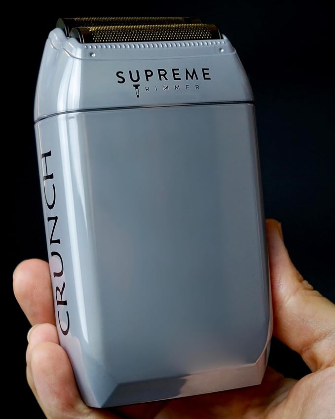 Supreme Trimmer Crunch STF602 – Waterproof Double Foil Shaver for Men | 150 Min Runtime, Wet/Dry Cordless & Corded Electric Razor | Hypoallergenic Foils for Face, Head & Stubble