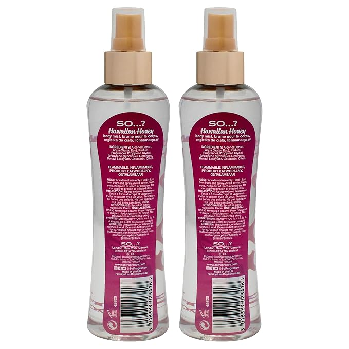 So...? Hawaiian Honey Body Mist for Women - 6.9 oz Body Mist - Pack of 2