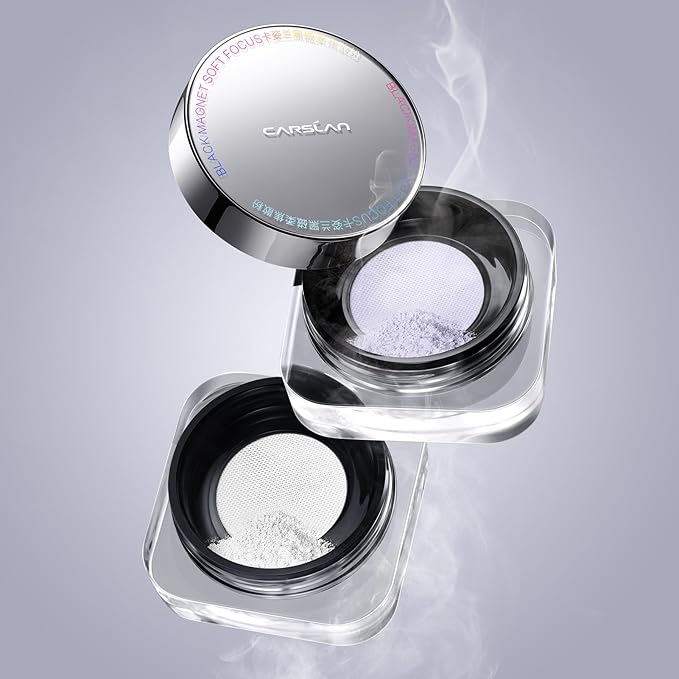 CARSLAN 1.0 Soft Focus Loose Setting Powder, Lightweight, Matte, Oil Control, Shine Free, Talc-Free Face Powder Makeup, 24H Longwear Finishing Powder, 03 Blue Purple For Sensitive