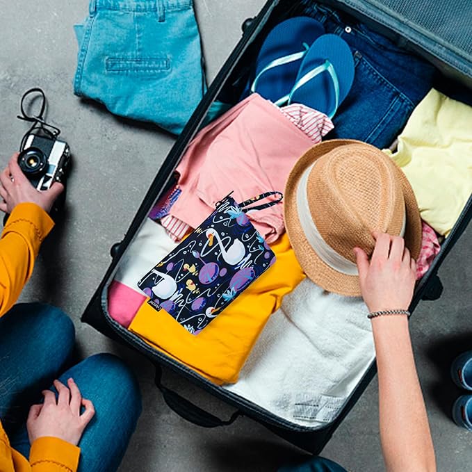 Gloppie Makeup Bag Cute Sunscreen Bag Travel Cosmetic Bag Must Have Purse Essentials Swans