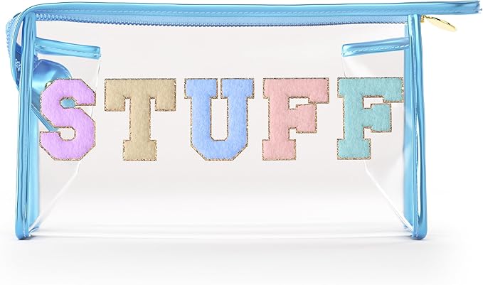 Embla Makeup and Lotion Bag - Waterproof Makeup and Sunscreen Pouch for Travel, Beach, Pool - Clear Zipper Pouch for Sunscreen and Cosmetics Storage, Durable Make Up Organizer for Beach Bag Essentials