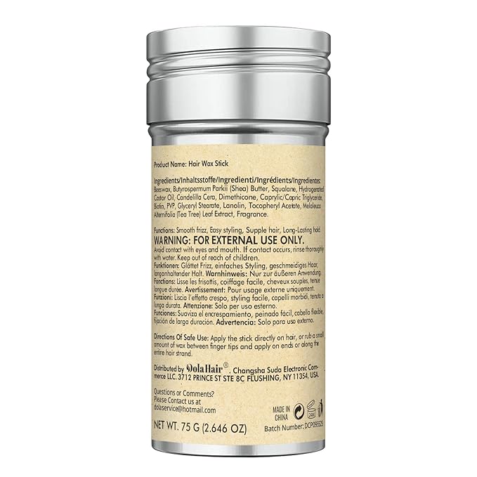 Dolahair Hair Wax Stick - Flyaway Control and Styling Pomade for Kids, Women, and Men - Accessorie Slick Back Hair Brush Kit Hair Bun Maker (Pack of 4)