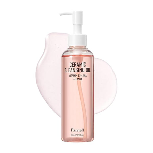 Parnell AHA Omija Ceramic Cleansing Oil 6.76 fl oz | Pore Purifying Sebum Control Deep Cleanser | AHA LHA PHA Omija | Non-Drying Korean Skincare (200ml)