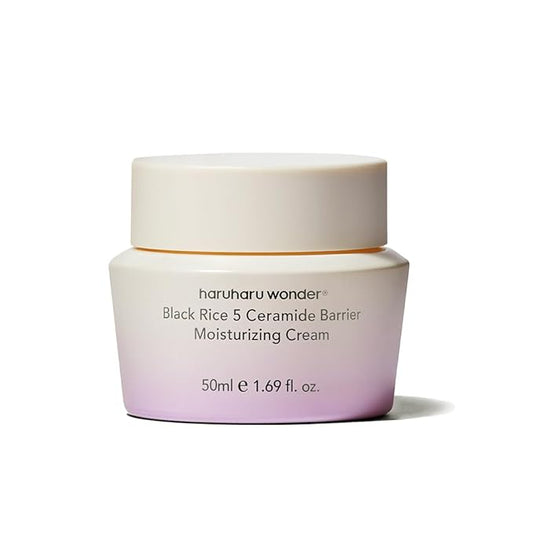 HARUHARU wonder Black Rice 5 Ceramide Barrier Moisturizing Cream, Daily Skin Barrier Care, Long-Lasting Hydration, Soothing & Nourishing, Ceramide Capsules, Korean Skincare, 1.69 fl.oz