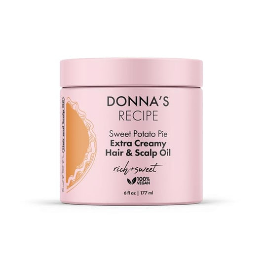 Donna's Recipe by Tabitha Brown Sweet Potato Pie Hair & Scalp Oil – Lightweight, Moisture-Rich, Soothing scalp care with Vanilla & Cinnamon (6 oz)