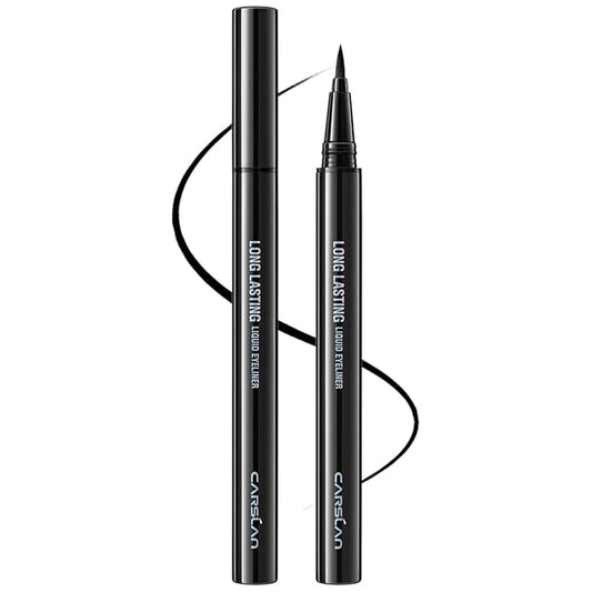 CARSLAN Liquid Eyeliner, Black Eyeliner Liquid Liner, 12H Longlasting Eyeliners, Waterproof & Smudgeproof High Pigmented Eyeliners for Eye Makeup, Black, 2count