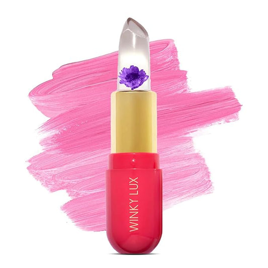 Winky Lux Flower Balm, pH Lip Balm, Color Changing Lipstick and Tinted Lip Balm, Vegan & Cruelty Free Hydrate & Plump, Sheer Pink Lipstick, Purple Flower with Vanilla Scent