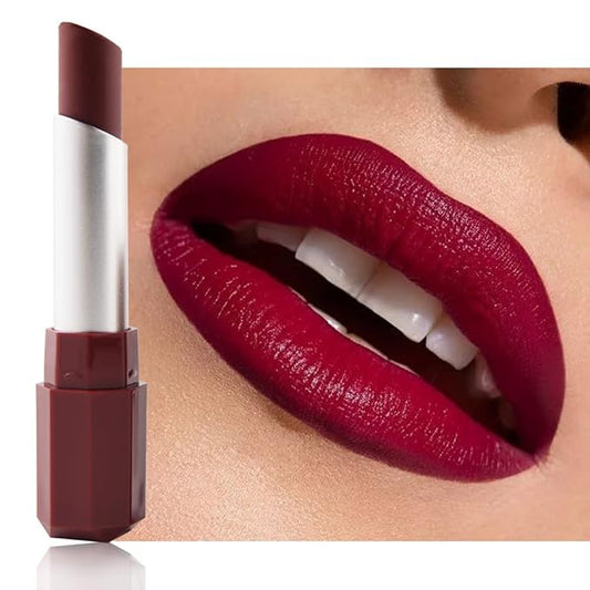 Wine Red Matte Creamy Lipstick for Women, Longwear Lips Gloss Face Paint Stick, Lip Stick Stain Long Lasting Waterproof Effortless Application Full Coverage Velvet Gloss for Party Halloween Makeup 03#