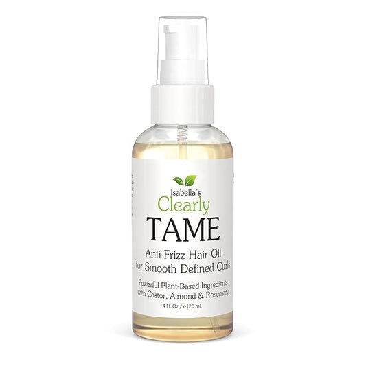 TAME Anti Frizz Smoothing Hair Styling Oil | Sulfate Free Leave In Hair Serum to Control Frizz, Add Shine for Curly, Frizzy, Dry Hair for Adults + Kids | Natural Hair Product Made in USA (4 Fl Oz)