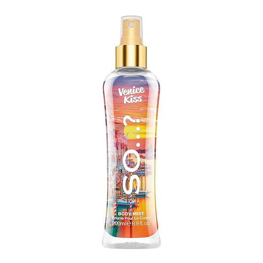 So…? Venice Kiss Body Mist - Vanilla Gourmand with Fruity Floral Perfume for Women - Refreshing Body Spray, Gifts 6.9 oz