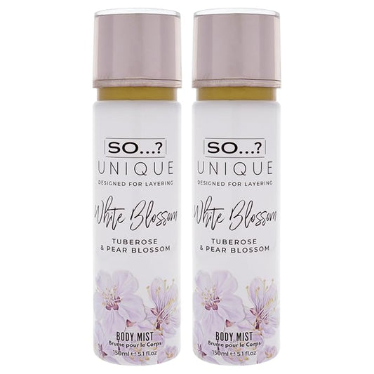 So...? Unique Body Mist - White Blossom for Women - 5.1 oz Body Mist - Pack of 2