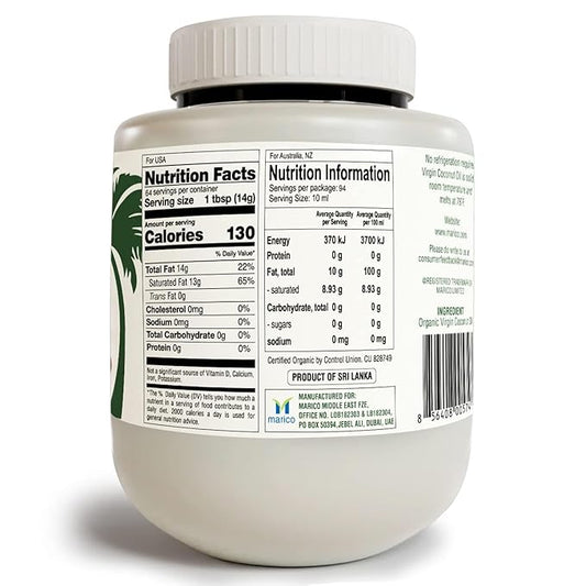 "Parachute Naturalz Organic Virgin Coconut Oil | Cooking Oil, Hair Oil, Body Oil & Oil Pulling | Cold Pressed | Unbleached | Unrefined | Non-Hydrogenated | MCT Oil | USDA Certified | 32 Fl. Oz | Plastic Jar"