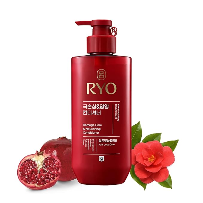 RYO Damage Care & Nourishing Conditioner with Korean Ginseng & Caffeine - Repair and Moisturizing, Anti Loss Care, Strengthening hair roots, 16 Fl Oz.
