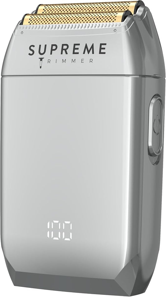 Supreme Trimmer Crunch STF602 – Waterproof Double Foil Shaver for Men | 150 Min Runtime, Wet/Dry Cordless & Corded Electric Razor | Hypoallergenic Foils for Face, Head & Stubble