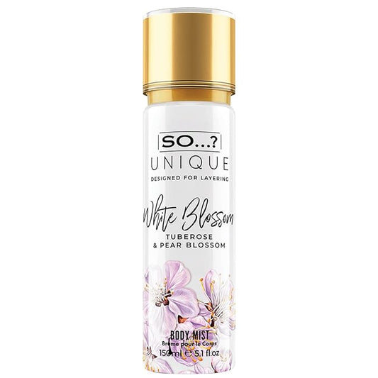 So…? Unique White Blossom Body Mist - Floral Vanilla Perfume for Women - Over 800 Sprays, Lasting 6 Hours - Ideal Gifts for Women - 5.1 oz