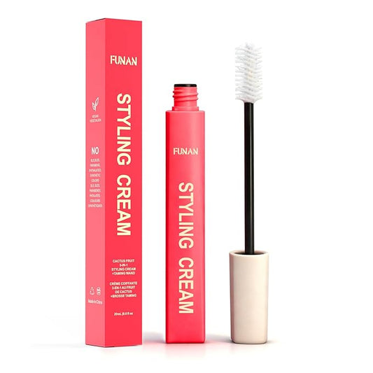 FUNAN Styling Cream for Hair, Hair Cactus Fruit 3-in-1 Styling Cream with Taming Wand for Flyaways, Frizz Control, Edge Styling, No Flaking, Slick Back Hair Products for All Hair Types 0.6 oz