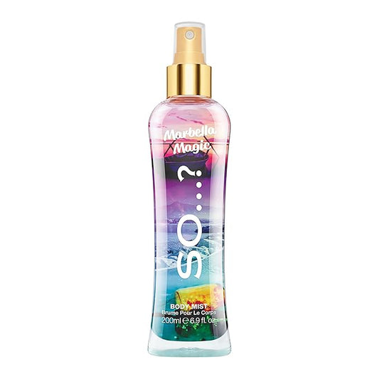 So…? Marbella Magic Body Mist Fruity Floral Body Spray for Women with Mango, Vanilla, Musk Notes - Gifts for Women - 6.9 oz