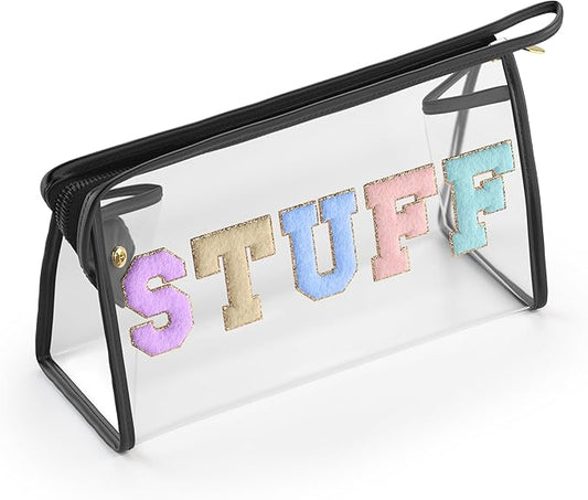 Embla Makeup and Lotion Bag - Waterproof Makeup and Sunscreen Pouch for Travel, Beach, Pool - Clear Zipper Pouch for Sunscreen and Cosmetics Storage, Durable Make Up Organizer for Beach Bag Essentials