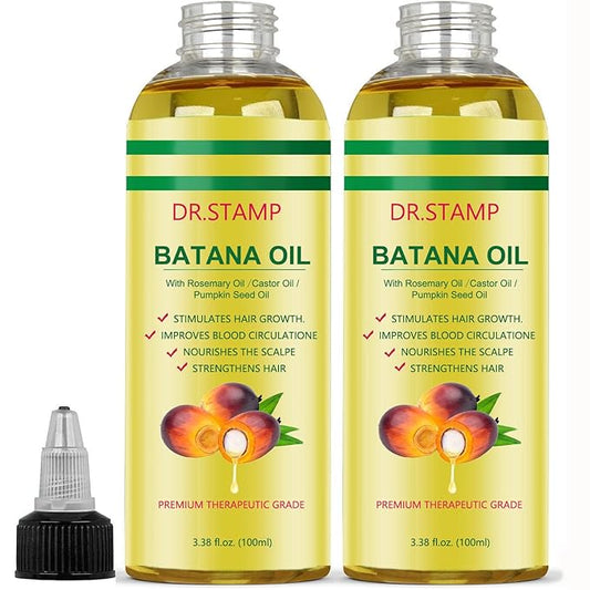 Batana Oil for Hair Growth & Scalp Care – 4-in-1 Liquid Batana Oil with Rosemary, Castor & Pumpkin Seed Oil – Strengthens, Moisturizes & Revitalizes Dry, Damaged Hair (2 Pack)