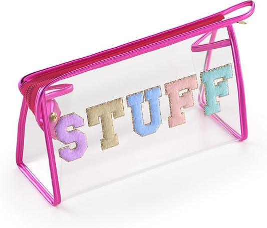 Embla Makeup and Lotion Bag - Waterproof Makeup and Sunscreen Pouch for Travel, Beach, Pool - Clear Zipper Pouch for Sunscreen and Cosmetics Storage, Durable Make Up Organizer for Beach Bag Essentials