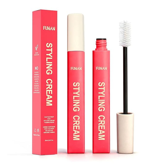FUNAN Hair Cactus Fruit 3-in-1 Styling Cream with Taming Wand, Frizz Control, Edge Styling for All Hair Types, No Flaking Formula, Slick Back Hair Styling (pack of 2)