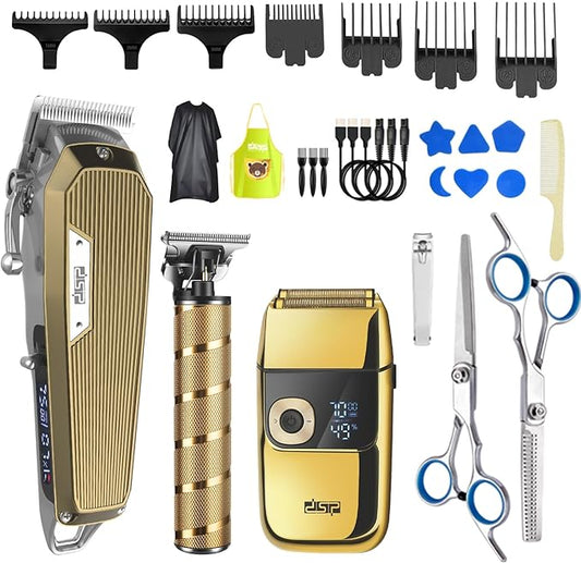 DSP® Professional Barber Clippers Set for Men - Cordless Bald Shaver Men Clippers and Trimmers Set - All in one Complete Kit