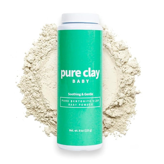 Bentonite Clay Baby Powder, Pure Calcium Bentonite Clay Food Grade Baby Powder for Sensitive Skin, Travel Size Baby Powder, Gentle Baby Skin Care