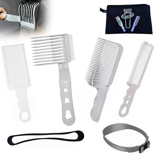 Fading Comb, Professional Hair Cutting Tools, 6 Piece Set, Self Haircut Kit for Men Hair Combs Fade Comb, for Precise Hair Styling and Easy Grooming