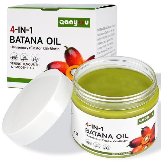 Raw Batana Oil for Hair Growth 4-in-1 Batana Oil with Rosemary, Castor Oils and Biotin for Reduce Hair Loss, Scalp Care, Repair Damaged Hair