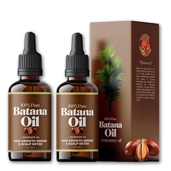 Batana Oil for Hair Growth, 100% Organic Batana Oil from Honduras with Rosemary, Enhances Hair & Skin Radiance Nourishment, Reduce Hair Loss, Batana Hair Oil for Women and Ma, 30ml / 1 Fl Oz (2)