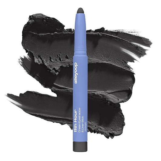 ALLEYOOP 11th Hour Waterproof Cream Eyeshadow Stick – Long-Lasting Eye Shadow Pencil & Eyeliner, Cream to Powder Stick & Highlighter – Smudge-Proof Eyeshadow Matte, Midnight Matte